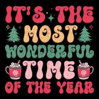 Most Wonderful Time Of The Year Festive Graphic Wool Snapback Cap