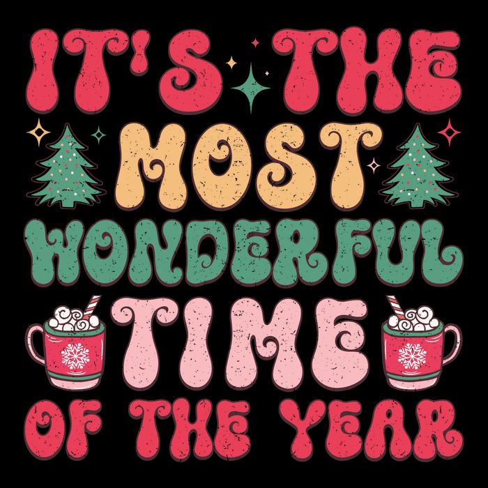 Most Wonderful Time Of The Year Festive Graphic Wool Snapback Cap