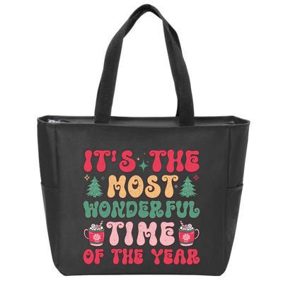 Most Wonderful Time Of The Year Festive Graphic Zip Tote Bag