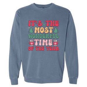 Most Wonderful Time Of The Year Festive Graphic Garment-Dyed Sweatshirt