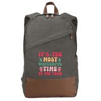 Most Wonderful Time Of The Year Festive Graphic Cotton Canvas Backpack