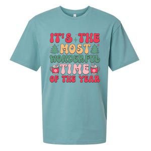 Most Wonderful Time Of The Year Festive Graphic Sueded Cloud Jersey T-Shirt