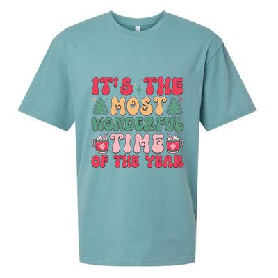 Most Wonderful Time Of The Year Festive Graphic Sueded Cloud Jersey T-Shirt