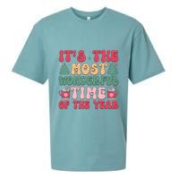 Most Wonderful Time Of The Year Festive Graphic Sueded Cloud Jersey T-Shirt