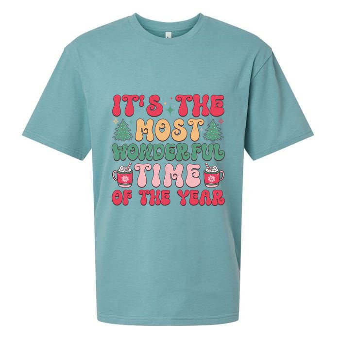 Most Wonderful Time Of The Year Festive Graphic Sueded Cloud Jersey T-Shirt