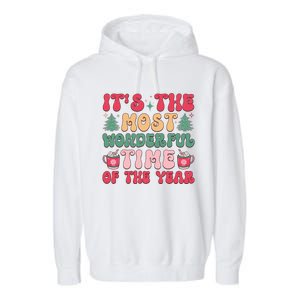 Most Wonderful Time Of The Year Festive Graphic Garment-Dyed Fleece Hoodie