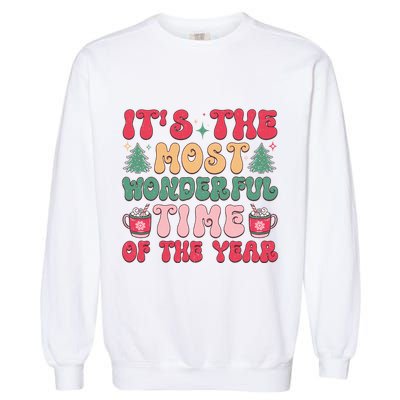 Most Wonderful Time Of The Year Festive Graphic Garment-Dyed Sweatshirt
