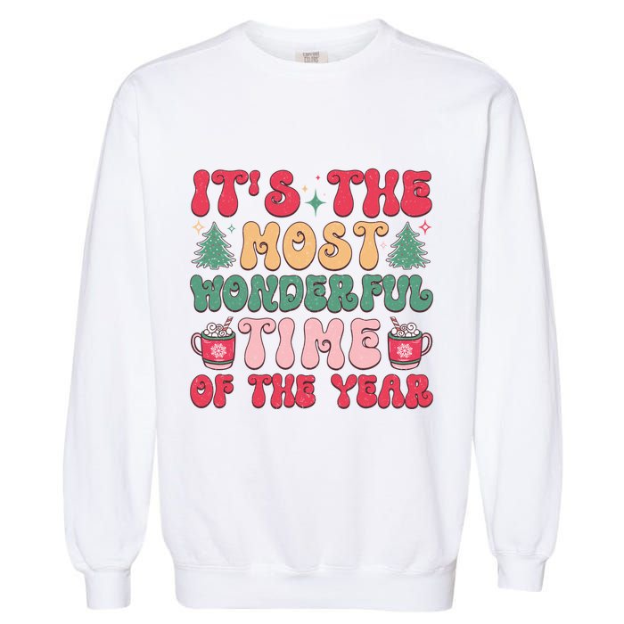 Most Wonderful Time Of The Year Festive Graphic Garment-Dyed Sweatshirt