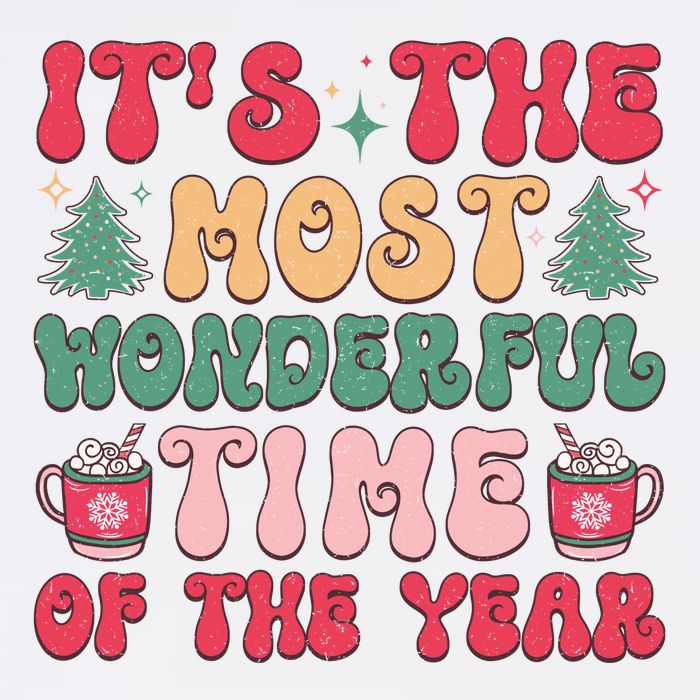 Most Wonderful Time Of The Year Festive Graphic Garment-Dyed Sweatshirt