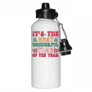 Most Wonderful Time Of The Year Festive Graphic Aluminum Water Bottle