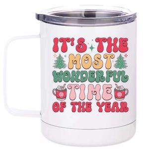 Most Wonderful Time Of The Year Festive Graphic 12 oz Stainless Steel Tumbler Cup