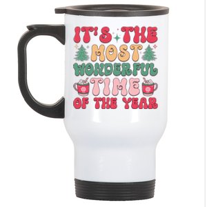 Most Wonderful Time Of The Year Festive Graphic Stainless Steel Travel Mug