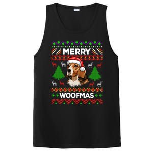 Merry Woofmas Ugly Sweater Christmas Beagle Lover Gift PosiCharge Competitor Tank