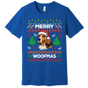 Merry Woofmas Ugly Sweater Christmas Beagle Lover Gift Premium T-Shirt