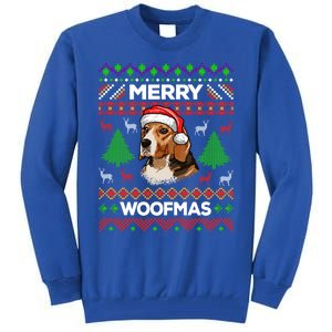 Merry Woofmas Ugly Sweater Christmas Beagle Lover Gift Tall Sweatshirt