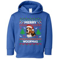 Merry Woofmas Ugly Sweater Christmas Beagle Lover Gift Toddler Hoodie