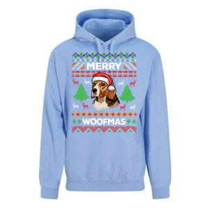 Merry Woofmas Ugly Sweater Christmas Beagle Lover Gift Unisex Surf Hoodie