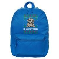 Merry Woofmas Ugly Christmas Sweater Gift 16 in Basic Backpack