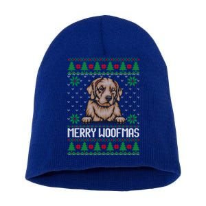 Merry Woofmas Ugly Christmas Sweater Gift Short Acrylic Beanie