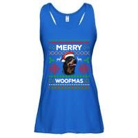 Merry Woofmas Ugly Sweater Christmas Rottweiler Lover Gift Ladies Essential Flowy Tank