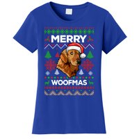 Merry Woofmas Ugly Sweater Christmas Golden Retriever Lover Gift Women's T-Shirt