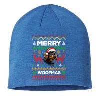 Merry Woofmas Ugly Sweater Christmas Dachshund Lover Gift Cute Gift Sustainable Beanie