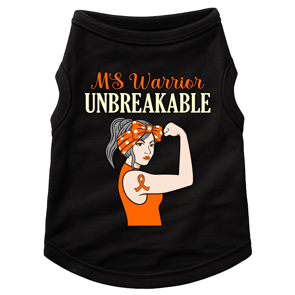 Ms Warrior Unbreakable Multiple Sclerosis Awareness Graphic Great Gift Doggie Tank