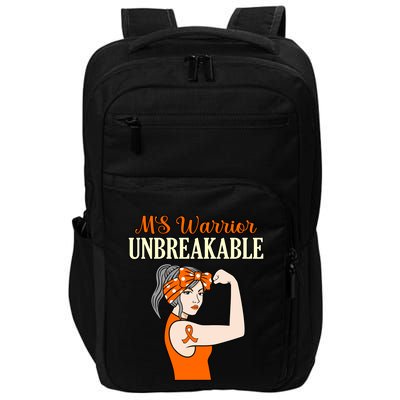 Ms Warrior Unbreakable Multiple Sclerosis Awareness Graphic Great Gift Impact Tech Backpack