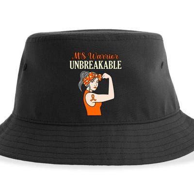 Ms Warrior Unbreakable Multiple Sclerosis Awareness Graphic Great Gift Sustainable Bucket Hat