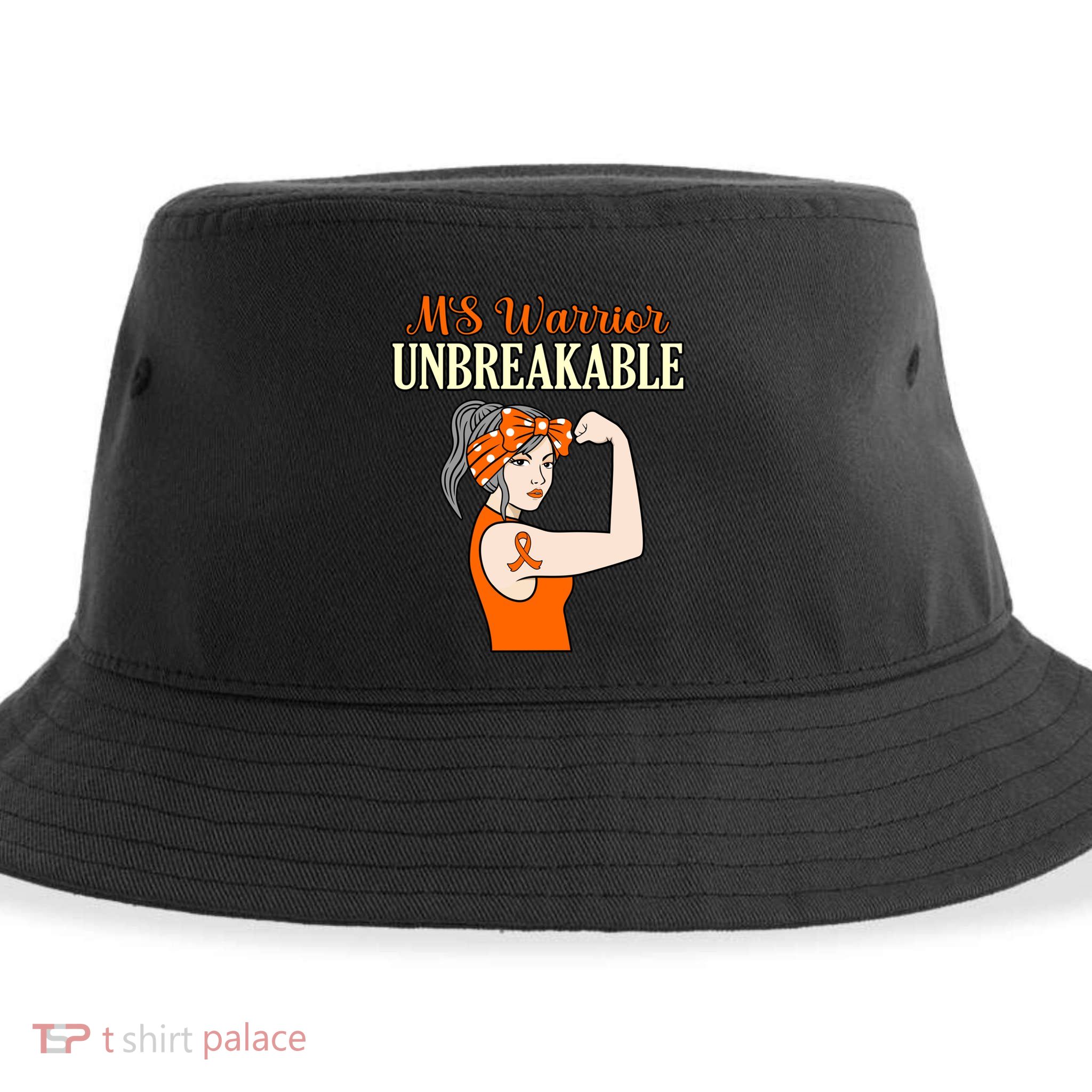 Ms Warrior Unbreakable Multiple Sclerosis Awareness Graphic Great Gift Sustainable Bucket Hat