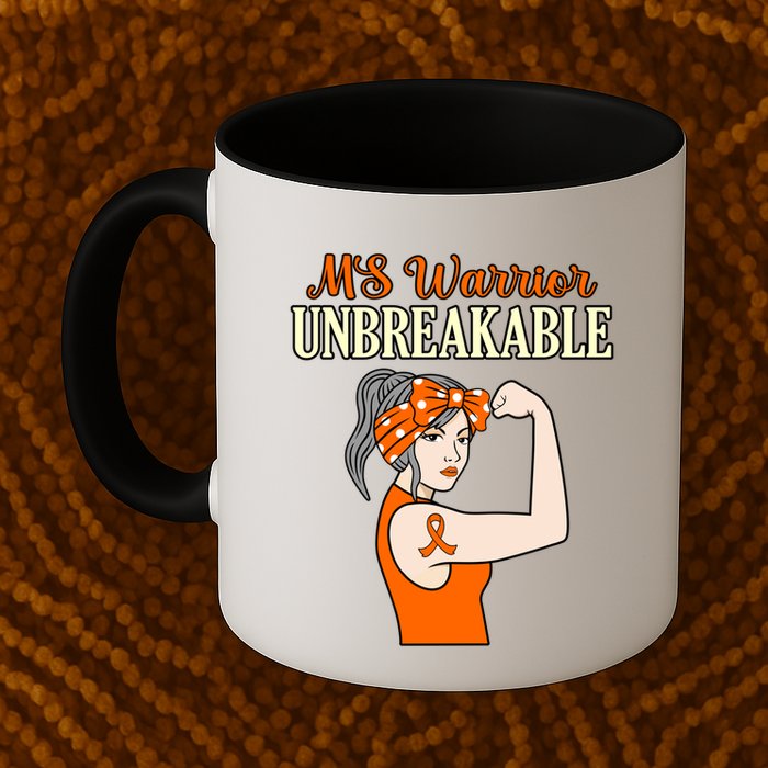 Ms Warrior Unbreakable Multiple Sclerosis Awareness Graphic Great Gift Mug