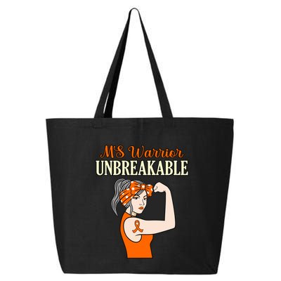 Ms Warrior Unbreakable Multiple Sclerosis Awareness Graphic Great Gift 25L Jumbo Tote