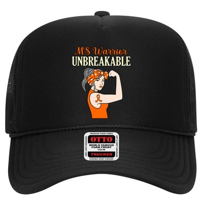 Ms Warrior Unbreakable Multiple Sclerosis Awareness Graphic Great Gift Trucker Hat