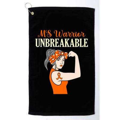 Ms Warrior Unbreakable Multiple Sclerosis Awareness Graphic Great Gift Golf Towel