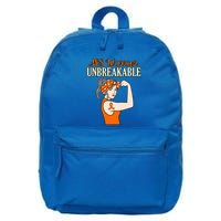 Ms Warrior Unbreakable Multiple Sclerosis Awareness Graphic Great Gift 16 in Basic Backpack