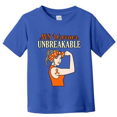 Ms Warrior Unbreakable Multiple Sclerosis Awareness Graphic Great Gift Toddler T-Shirt