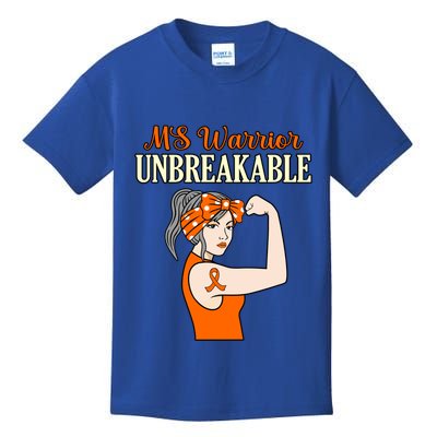 Ms Warrior Unbreakable Multiple Sclerosis Awareness Graphic Great Gift Kids T-Shirt