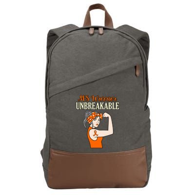Ms Warrior Unbreakable Multiple Sclerosis Awareness Graphic Great Gift Cotton Canvas Backpack