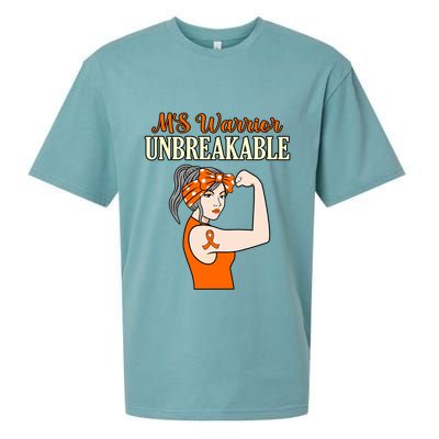 Ms Warrior Unbreakable Multiple Sclerosis Awareness Graphic Great Gift Sueded Cloud Jersey T-Shirt