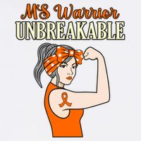 Ms Warrior Unbreakable Multiple Sclerosis Awareness Graphic Great Gift Garment-Dyed Sweatshirt