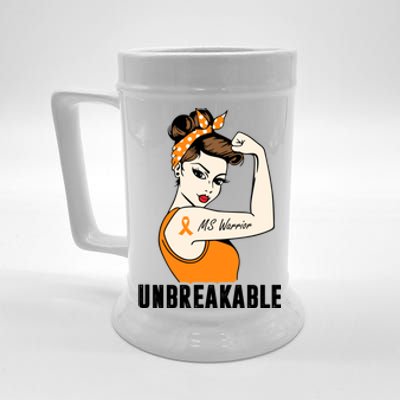 Ms Warrior Unbreakable Gift Multiple Sclerosis Awareness Great Gift Beer Stein