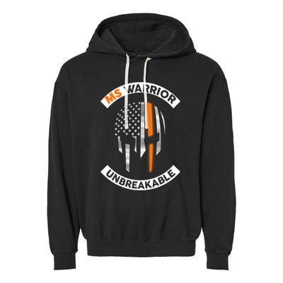 Ms Warrior Unbreakable Skull Multiple Sclerosis Awareness Funny Gift Garment-Dyed Fleece Hoodie