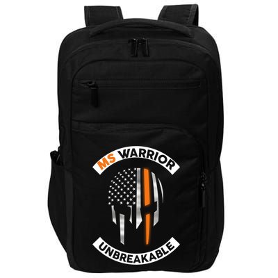 Ms Warrior Unbreakable Skull Multiple Sclerosis Awareness Funny Gift Impact Tech Backpack