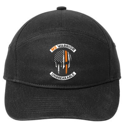 Ms Warrior Unbreakable Skull Multiple Sclerosis Awareness Funny Gift 7-Panel Snapback Hat