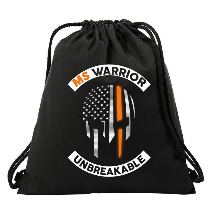 Ms Warrior Unbreakable Skull Multiple Sclerosis Awareness Funny Gift Drawstring Bag