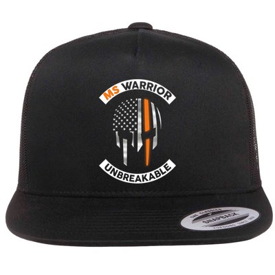 Ms Warrior Unbreakable Skull Multiple Sclerosis Awareness Funny Gift Flatbill Hat