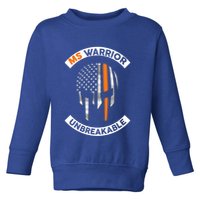 Ms Warrior Unbreakable Skull Multiple Sclerosis Awareness Funny Gift Toddler Sweatshirt