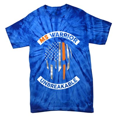 Ms Warrior Unbreakable Skull Multiple Sclerosis Awareness Funny Gift Tie-Dye T-Shirt