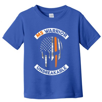 Ms Warrior Unbreakable Skull Multiple Sclerosis Awareness Funny Gift Toddler T-Shirt