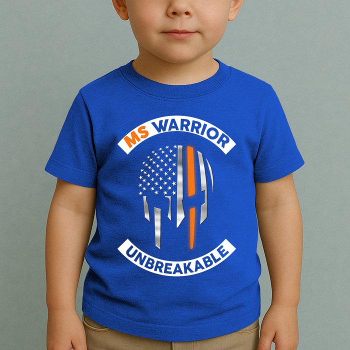 Ms Warrior Unbreakable Skull Multiple Sclerosis Awareness Funny Gift Toddler T-Shirt